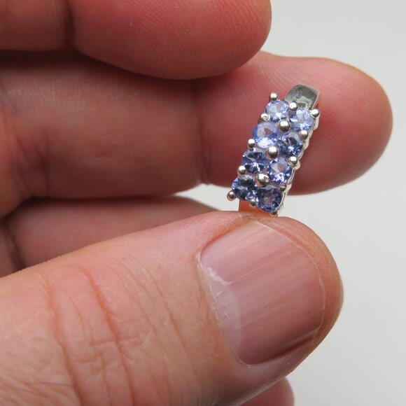 *925 Sterling Silver Genuine Tanzanite Ring - Picture 5 of 5